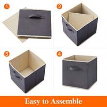 Lifewit Organizador de Ropa Caja Organizadora Plegables de Tela Cubos de Almacenamiento Cajas Organizadoras Contenedores para Clósets Cajas para Ropa Paquete de 6 ‎26L x 26W x 28H cm Gris - Gris - Ver 4