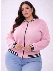 Plus Size Jackets - Rosa Pálido - Ver 1