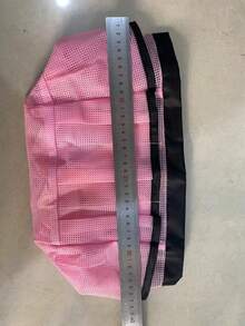 网眼沙滩手提袋，化妆品旅行收纳包，便携式游泳和淋浴袋 - 粉色 - 查看 6