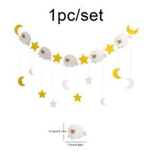 Eid Al-Adha White Sheep, Crescent Moon & Star Felt Hanging Decor Set, Party Supplies - Eid Al-adha - View 5