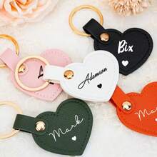Llavero de cuero con forma de corazón personalizable - Llavero con nombre personalizado, regalo para amigos, propuesta de dama de honor, regalo de cumpleaños/aniversario personalizado, llavero de cuero personalizado - Multicolor - Ver 8