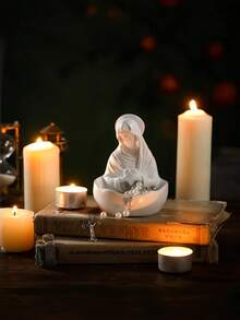 Statuie a Fecioarei Maria din Lourdes, fildeș, de 20 cm, cu suport pentru rozariu din rășină, cadou decorativ religios catolic pentru acasă și birou (versiunea clasică). Potrivit și ca cadou de absolvire, cadou pentru întoarcerea la școală sau cadou pentru femei. Scenariile aplicabile includ decorarea camerei, decorarea casei, decorarea zilei de naștere, decorarea nunții, decorarea dormitorului, decorarea petrecerii etc. - Multicolor - Vizualizare 6