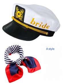 Sombrero de marinero versátil con protección solar, con letra bordada, adecuado para actuaciones de vacaciones, fiestas, cosplay como gorra de marinero/marina, verano, playa - Multicolor - Ver 16