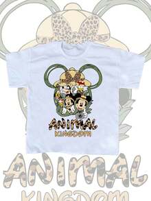 T-shirts d'été pour hommes Disney, Mickey Mouse, Minnie Mouse et Animaux, finition vieillie, coupe une pièce, pur coton, confortables et respirants, style streetwear décontracté, col rond ; une marque de mode de haute qualité, le cadeau surprise idéal pour la famille et les amis. - Blanc - Voir 1