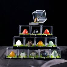 1 pieza Huevo de cristal de cuarzo natural - Espécimen mineral de curación Reiki, adecuado para decoración del hogar/oficina y regalo espiritual de Pascua - Marca de la mina de huevos - Ver 7