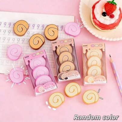 Bộ 3 cục tẩy hình bánh cuộn Thụy Sĩ, cục tẩy bút chì hình món tráng miệng dễ thương, phù hợp cho thanh thiếu niên và học sinh, vật dụng cần thiết cho năm học mới, quà tặng văn phòng phẩm và tiệc tùng, cũng có thể dùng để bỏ vào túi quà hoặc làm phần thưởng trong lớp học.