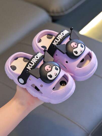 SANRIO 1 đôi dép hoạt hình cho trẻ em, dép đi trong nhà tắm mùa hè chống trượt đế mềm cho bé gái.