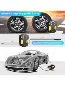 12V Portable Tire Inflator With Digital Display, LED Light And Automatic Stop For Cars And Bicycles - Wired - View 9