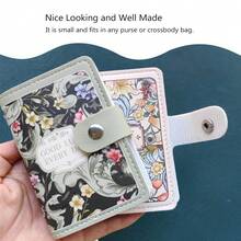 1 chiếc ví đựng thẻ họa tiết hoa sơn dầu thời trang, ví đựng thẻ nữ kiểu cổ điển với 20 khe đựng thẻ, hộp đựng thẻ ngân hàng, túi đựng thẻ ID, dung lượng lớn, vật dụng cần thiết khi đi du lịch. - Xem 1