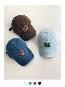 Y2K卡通鳄鱼刺绣软顶棒球帽，宽帽檐修饰脸型，时尚男女通用复古豹纹帽 - 多色 - 查看 4