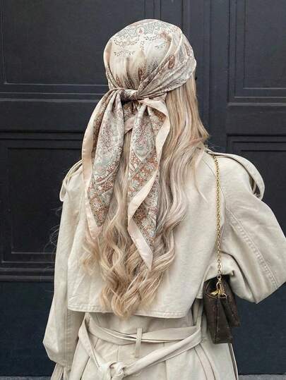 1pc New Bohemian Style Paisley Print Bandana, Women's Fashion Scarf For Sun Protection, Shawl For Daily Wear And Vacation, Spring/Summer Summer Hair Accessories Beach Hair Bands Vacay Headband