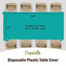 6-pack Premium - Funda para mesa de plástico Mantel de plástico 30 colores Verde azulado 6 - Azul Sare. - Ver 4
