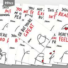 49pcs Positive Quote Illustration Sticker Pack | Dynamic Vinyl Stickers With Humorous Text And Minimalist Character Design | Suitable For Laptop, Decoration And Gifts | Perfect For Art Lovers And Atmosphere Enthusiasts - Rectangle - View 1