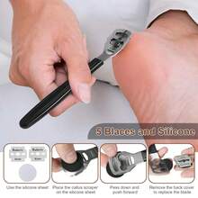 10pcs/Set Foot Pedicure Set Peeling And Exfoliating Calluses Foot Scrubbing Brush Stainless Steel Double-Sided Foot Care Pedal Stone - White - View 7