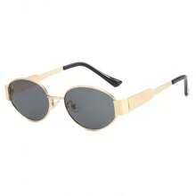 2副复古椭圆形金属框男女通用眼镜，适合日常佩戴和摄影 - 彩色 - 查看 7