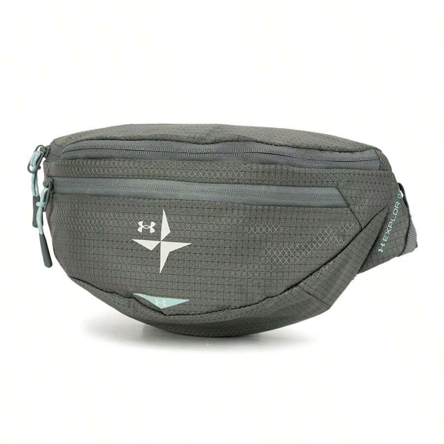 Under Armour 男士女士腰包 Explor Trail Waist Pack 日常戶外出行輕便斜背包背攜舒適腰包容量約3L 6010585-709 - 黏土綠 - 查看 1