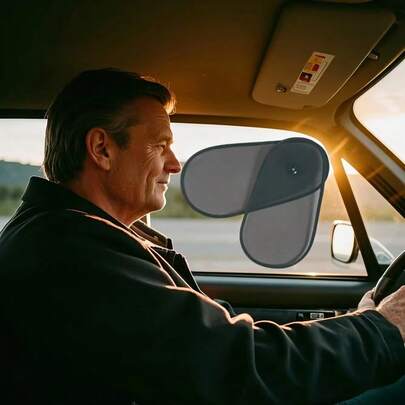 Adjustable Car Side Window Sun Shade, Foldable, UV Protection, Heat Insulation, Clear Vision, Easy Installation, Suitable For SUV/Pickup Trucks