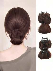 1pc Messy Bun Hairstyle Wig With Claw Clip, Fashionable Upgraded Synthetic Claw Clip Bun, Elegant High-Temperature Fiber Wig Designed For Women, Easy To Use Without Tools, Perfect For Casual Styling, An Ideal Choice For Women As Casual Hair Accessory, Elegant Hair Clip And Stylish Hair Pin.Women Hair Accessories Women Hair Claws - 淺棕色 - 查看 9