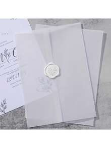 10pcs Blank Wedding Envelope Covers, Transparent Paper Invitation Envelope Liners, Ideal For Wedding Invitations, Cards, Envelopes, Parties - Multiple Styles - View 9