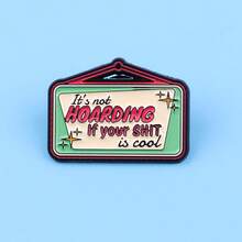 可爱珐琅胸针翻领别针徽章背包女士胸针锌合金服装礼品珠宝时尚配饰 - 黑色 - 查看 5