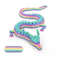 2024新款3D打印可动关节龙 - 逼真水晶龙摆件，节日、家居装饰、办公桌摆设的理想之选。大型3D龙，动物汽车玩具，3D打印猫，3D打印，龙，3D打印龙，3D打印，龙，3D打印龙，龙，3D打印，3D打印龙 - 彩色 - 查看 8