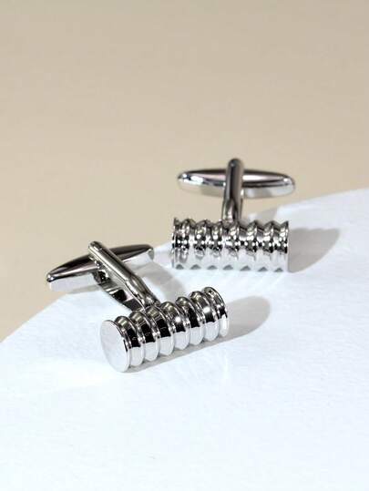 1 Pair Elegant & Fashionable Cylindrical Cufflinks For Men