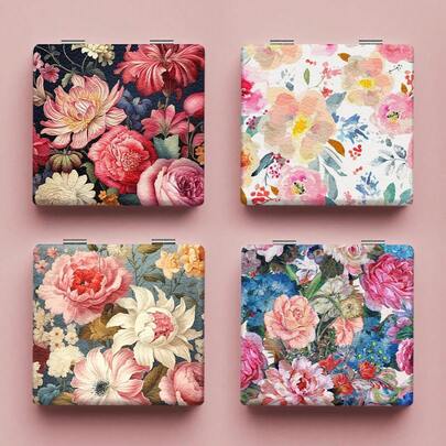 迷你化妆镜，油画造型便携化妆镜，高清双面便携镜，可折叠旅行化妆镜，口袋小巧化妆镜，卧室梳妆台化妆镜，异域风情便携化妆镜，学生宿舍/办公室小镜子，化妆，房间装饰，居家或外出皆可使用，适用于客厅、浴室、卧室、家居装饰，送给妈妈、妻子、姐妹、少女、朋友的最佳礼物，情人节礼物