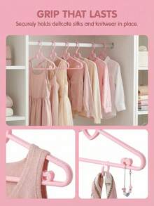 10pcs Baby Clothes Storage Plastic Hangers, Non-Slip Children's Clothes Drying Rack, Durable Garment Hangers, Home Storage Organization, Toddler And Kids Clothes Hangers - Daily Standard Use - Fit For Boys And Girls Wardrobe, Clothing, Pants, Jackets Etc. - Multicolor - View 2