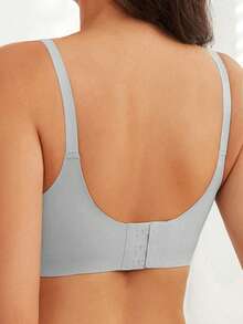 1件装孕妇哺乳文胸，透气产后哺乳文胸，舒适无缝无钢圈文胸 - 灰色 - 查看 3