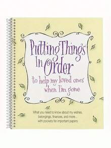 Putting Things In Order: A Life Planning Book For Adults When I Leave, 1 End Of Life Planning Workbook - Organizer With Important File Pocket, Basic Task List, English Version School Supplies - A Life Planning Book - View 1