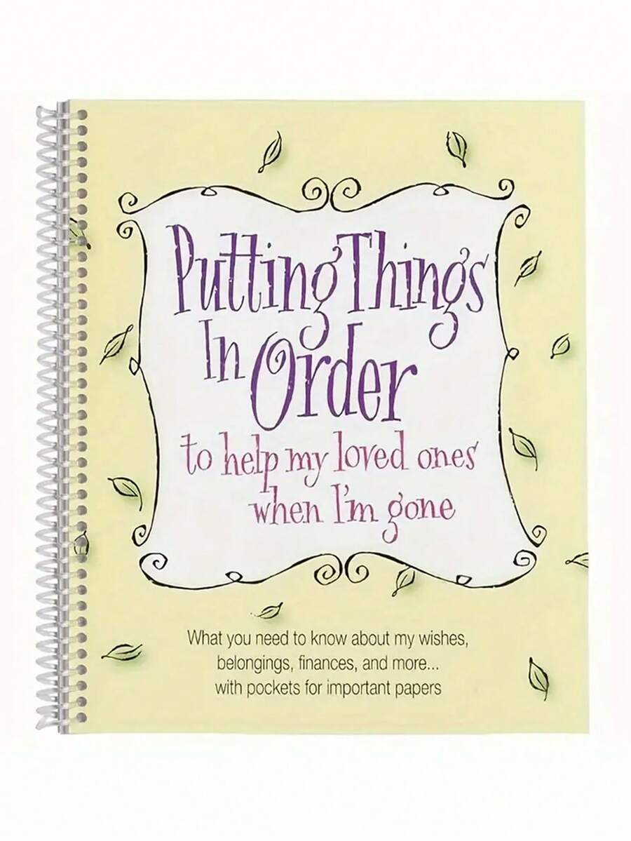 Putting Things In Order: A Life Planning Book For Adults When I Leave, 1 End Of Life Planning Workbook - Organizer With Important File Pocket, Basic Task List, English Version School Supplies - A Life Planning Book - View 1