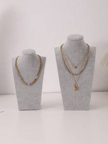 1 Chain Necklace Display Stand, H-Shaped Pendant Necklace Jewelry Organizer - Multicolor - View 1