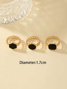 女士几何戒指三件套 - 幾何 - 查看 6