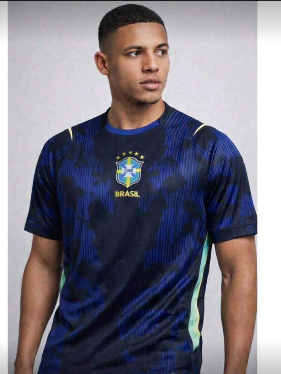 Brazilian National Team 2026 World Cup T-Shirt - High Quality Gradient Design - 寶藍色 - 查看 1