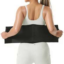 1pc Black Coated 3-Layer Sweat Enhancing Back Support Shaping Waist Trainer, Waist Trimmer Belt - Black - View 4