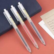 3pcs/Set Matte Finish Push-Button Ballpoint Pen Set, Suitable For Various Users - Sets - View 1