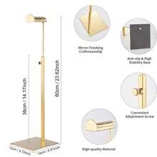 1/2 Pcs Stainless Steel Adjustable Height Display Rack, Titanium Gold Mirror Finish, Multi-Function Holder For Bags, Jewelry, Hats, Suitable For Home And Boutique Display - Gold - View 5