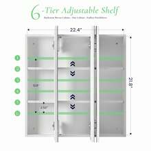 OLIXIS Medicine Mirror Cabinet For Bathroom, Surface And Recessed Mount - White - View 11
