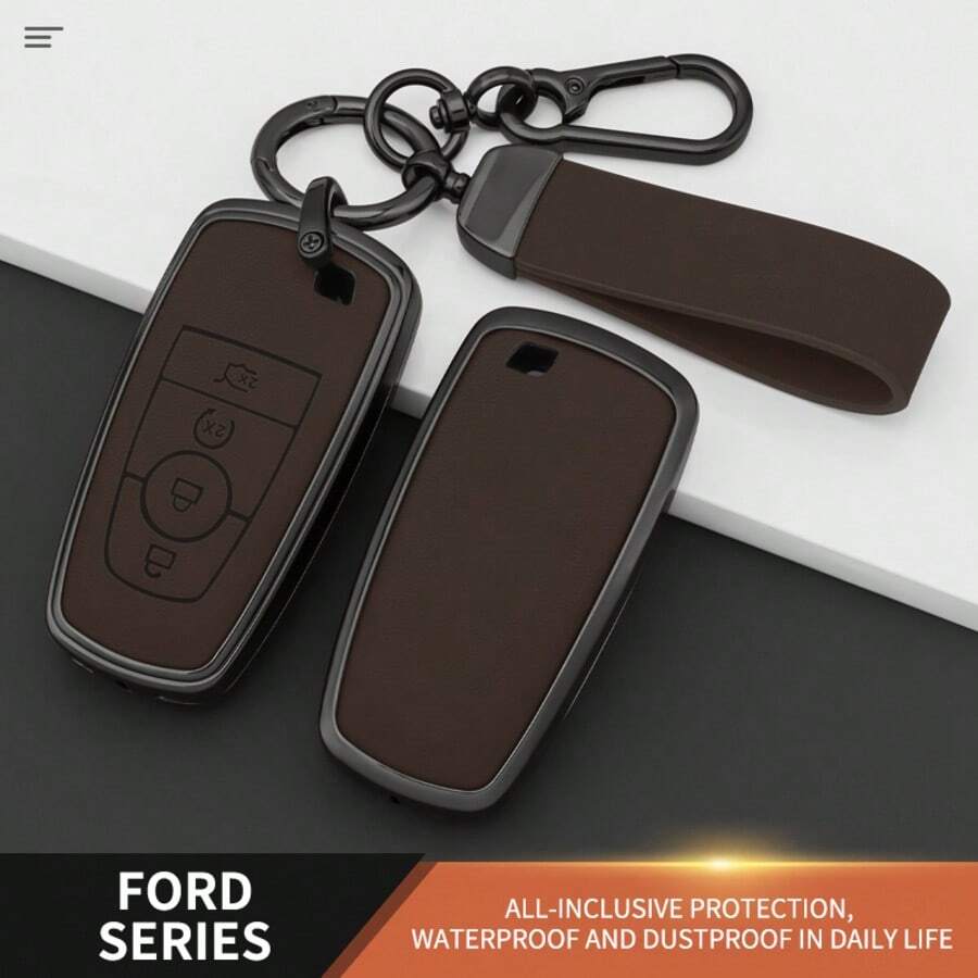 适用于Fusion、Explorer、Escape、F150、F250、F350、F450、F550和Expedition的带4个按钮的钥匙扣保护套 - 手繩扣 - 查看 1