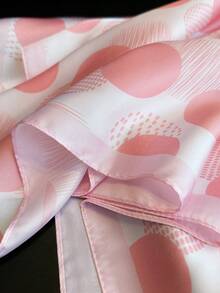 1条女士优雅复古波点印花轻薄缎面方巾，波西米亚复古休闲领巾、披肩，轻薄舒适，适合春夏日常穿着和外出。 - 多色波點FG430-3 - 查看 4