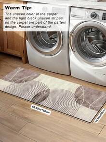 1pc Rubber Material Kitchen Long Runner Rug, Colorful Geometric Print Pattern, Nordic Luxury Style Kitchen Mat, Long Runner Rug For Laundry Room, Thick Fabric With Foot Feel, Easy Care Machine Washable, Practical Entryway Doormat Home Decor, Suitable For Dining Room, Kitchen, Laundry Room, Indoor Entrance, Autumn/Winter Gift - Rust Brown - View 13