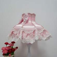 Pink Lace Bow Lampshade, Princess Style Bedroom Table Lamp Shade, Fits E27 Bulb (Lamp Not Included), Bedroom & Study Room Atmosphere Lighting Shade - Pink Bow Princess Lampshade - View 7