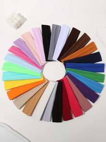 32条彩色休闲发带，适合女孩日常生活和运动，时尚发饰，女士发带，夏季、假日、旅行必备 - 彩色 - 查看 8