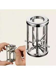 Classic Golden Cage Puzzle, Brain Teaser, IQ Lock. Suitable For Office Stress Relief, Great Gift Item - Multicolor - View 5