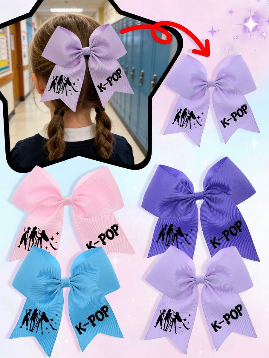 Grosgrain Ribbon Hair Bow Pigtail Bows Dance Hair Bows Alligator Clip Hair Bows Trending Hair Bows Popular HairBows Dance Convention Hair Bows