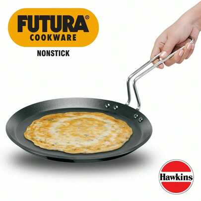 Induction Compatible Hawkins Futura Nonstick 26cm DIA Black Flat Tava Griddle