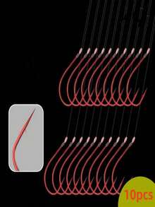 20pcs/Board 10sets Double Hooks, Suitable For Freshwater Fishing, Small To Medium Fish - Red - View 6