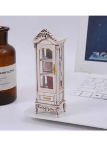 1pc Vintage Style Mini Wine Cabinet - Ivory White/Brown/Dark Brown Finish, Suitable For 1:12 Scale Miniature House (Miniature Model, Display) - Collectible Furniture, Living Room Furniture Decor, New Dollhouse Accessory - Multicolor - View 8