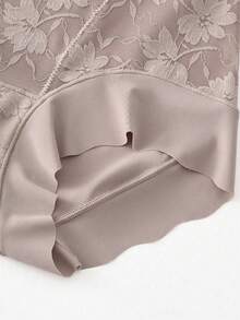 Pantalones cortos de control de abdomen y elevación de cadera de mujer, de cintura alta, de jacquard, para uso casual diario - Albaricoque - Ver 6