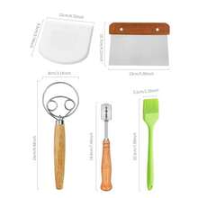5pcs Stainless Steel Wood Handle Scraper Knives, Food Scraper, Flour Scraper Board, Baking Tools, Sausage Slicing Knife, Dough Cutter - View 2